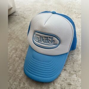 Von Dutch White Front with Bright Blue Mesh Cap